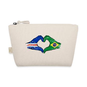 Kap Verde Brasilien Flagge Hände Herzform used - Bio-Täschchen - Natur - Vorne