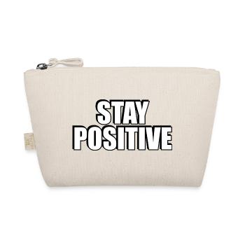 Bleib positiv Fette Typografie - Bio-Täschchen - Natur - Vorne