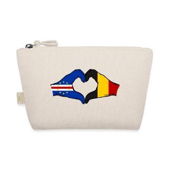 Drapeau du Cap-Vert Belgique Mains en forme de cœur - Trousse biologique - nature - Devant