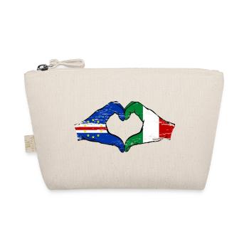 Kap Verde Italien Flagge Hände Herzform used - Bio-Täschchen - Natur - Vorne