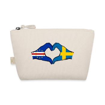 Cape Verde Sweden Flag Hands Heart Shape - Organic Pouch - nature - Front