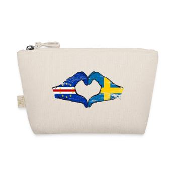 Kap Verde Schweden Flagge Hände Herzform used - Bio-Täschchen - Natur - Vorne
