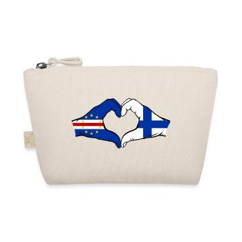 Kap Verde Finnland Flagge Hände Herzform - Bio-Täschchen - Natur - Vorne