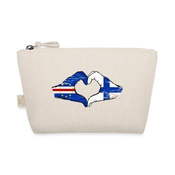 Kap Verde Finnland Flagge Hände Herzform used - Bio-Täschchen - Natur - Vorne