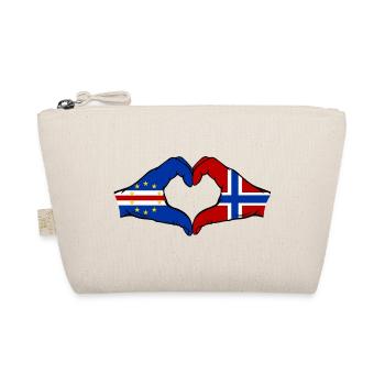 Kap Verde Norwegen Flagge Hände Herzform - Bio-Täschchen - Natur - Vorne