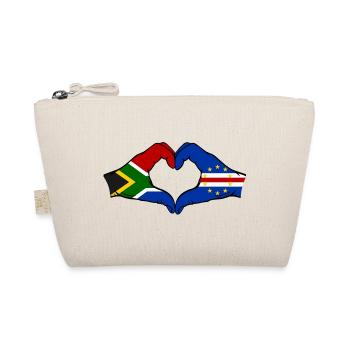 Kap Verde Südafrika Flagge Hände Herzform - Bio-Täschchen - Natur - Vorne