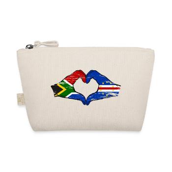 Cape Verde South Africa Flag Hands Heart Shape Used - Organic Pouch - nature - Front