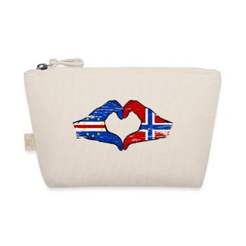Kap Verde Norwegen Flagge Hände Herzform used - Bio-Täschchen - Natur - Vorne