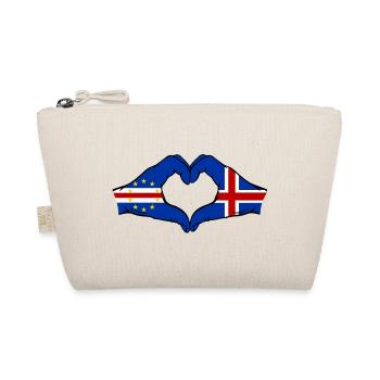 Cape Verde Island Flag Hands Heart Shape - Organic Pouch - nature - Front