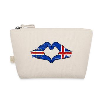 Kap Verde Island Flagge Hände Herzform used - Bio-Täschchen - Natur - Vorne