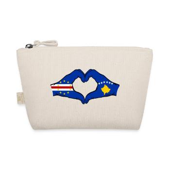 Kap Verde Kosovo Flagge Hände Herzform - Bio-Täschchen - Natur - Vorne