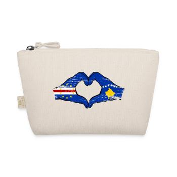 Kap Verde Kosovo Flagge Hände Herzform - Bio-Täschchen - Natur - Vorne