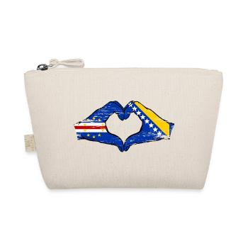 Kap Verde Bosnien Flagge Hände Herzform used - Bio-Täschchen - Natur - Vorne