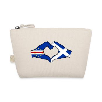 Kap Verde Schottland Flagge Hände Herzform - Bio-Täschchen - Natur - Vorne