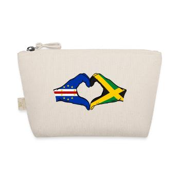 Cape Verde Jamaica Flag Hands Heart Shape - Organic Pouch - nature - Front