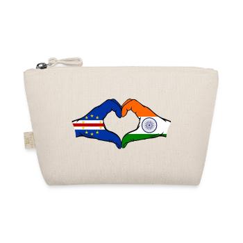 Cape Verde India Flag Hands Heart Shape - Organic Pouch - nature - Front