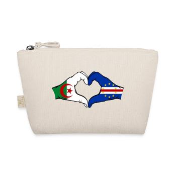 Algerien Kap Verde Flagge Hände Herzform - Bio-Täschchen - Natur - Vorne