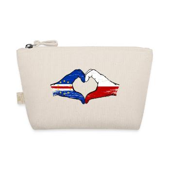 Cape Verde Poland Flag Hands Heart Shape Used - Organic Pouch - nature - Front