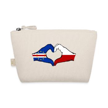 Kap Verde Polen Flagge Hände Herzform - Bio-Täschchen - Natur - Vorne