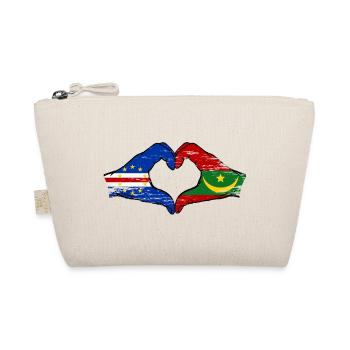 Cape Verde Mauritania Flag Hands Heart Shape - Organic Pouch - nature - Front
