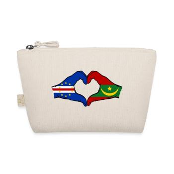 Cape Verde Mauritania Flag Hands Heart Shape - Organic Pouch - nature - Front