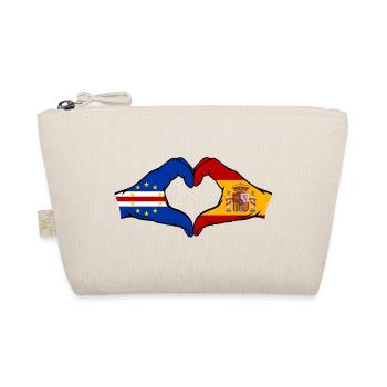 Cape Verde Spain Flag Hands Heart Shape - Organic Pouch - nature - Front