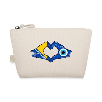 Bosnia Nazar flag hands heart shape used - Organic Pouch - nature - Front