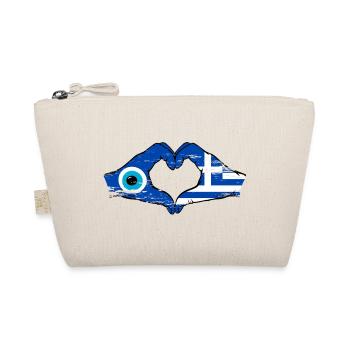 Mains du drapeau de Mati de la Grèce en forme de cœur utilisées - Trousse biologique - nature - Devant
