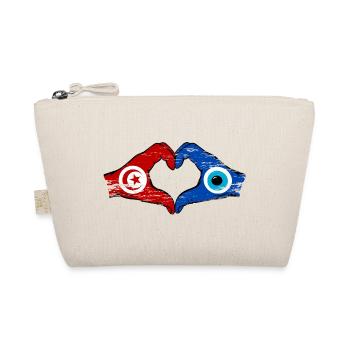 Drapeau du nazar de Tunisie Mains en forme de cœur utilisé - Trousse biologique - nature - Devant