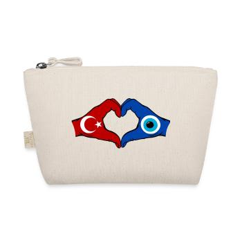 Drapeau de Nazar Turc Mains en forme de cœur - Trousse biologique - nature - Devant