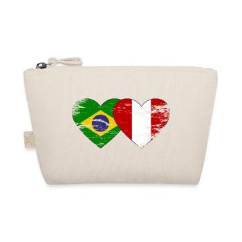 Drapeau du Brésil Pérou Mains en forme de cœur utilisé - Trousse biologique - nature - Devant