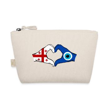 Drapeau du Georgia Nazar Mains en forme de cœur - Trousse biologique - nature - Devant