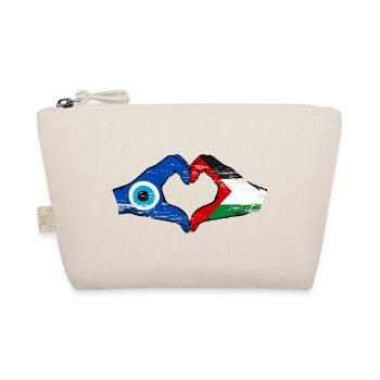Palestine Nazar Flag Hands Heart Shape Used - Organic Pouch - nature - Front