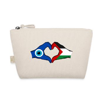 Palestine Nazar Flag Hands Heart Shape Used - Organic Pouch - nature - Front