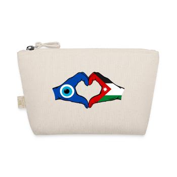 Jordanien Nazar Flagge Hände Herzform - Bio-Täschchen - Natur - Vorne