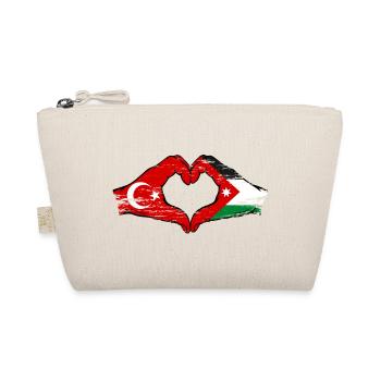 Türkei Jordanien Flagge Hände Herzform used - Bio-Täschchen - Natur - Vorne