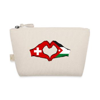 Schweiz Jordanien Flagge Hände Herzform - Bio-Täschchen - Natur - Vorne