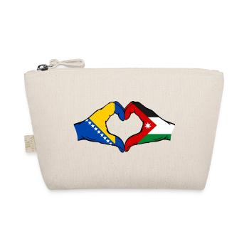 Bosnien Jordanien Flagge Hände Herzform - Bio-Täschchen - Natur - Vorne