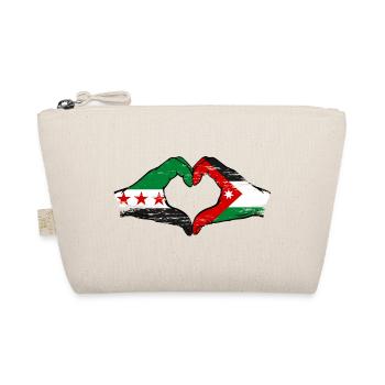 Syrien Jordanien Flagge Hände Herzform used - Bio-Täschchen - Natur - Vorne