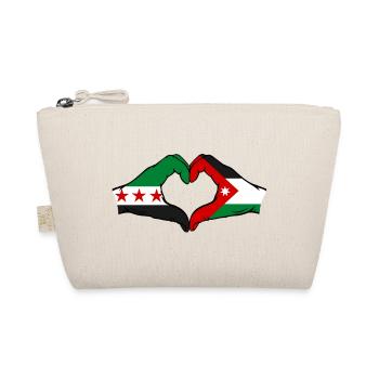 Syrien Jordanien Flagge Hände Herzform - Bio-Täschchen - Natur - Vorne