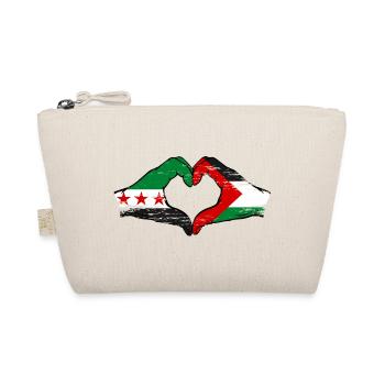 Syrien Palästina Flagge Hände Herzform used - Bio-Täschchen - Natur - Vorne