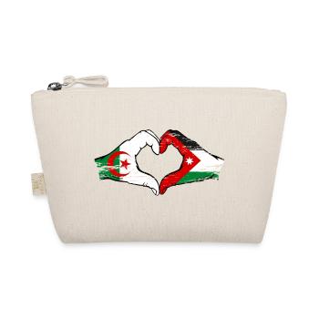 Algerien Jordanien Flagge Hände Herzform used - Bio-Täschchen - Natur - Vorne
