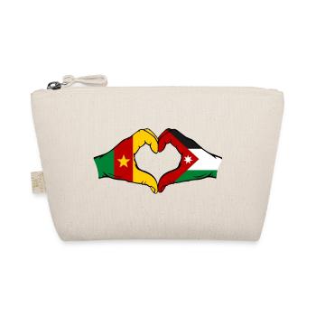 Kamerun Jordanien Flagge Hände Herzforn - Bio-Täschchen - Natur - Vorne