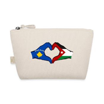 Kosovo Jordanien Flagge Hände Herzforn - Bio-Täschchen - Natur - Vorne