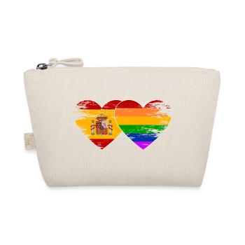 Spanien Regenbogen Flagge Herz used - Bio-Täschchen - Natur - Vorne