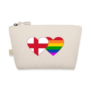 England Regenbogen Flagge Herz - Bio-Täschchen - Natur - Vorne