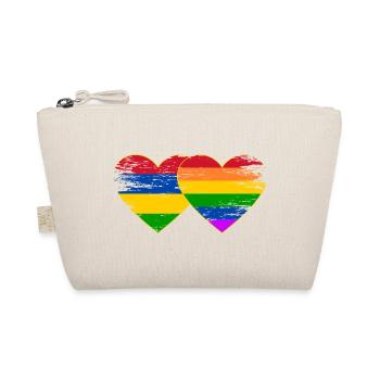 Mauritius Regenbogen Flagge Herz used - Bio-Täschchen - Natur - Vorne