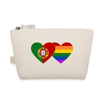 Portugal Regenbogen Flagge Herz - Bio-Täschchen - Natur - Vorne