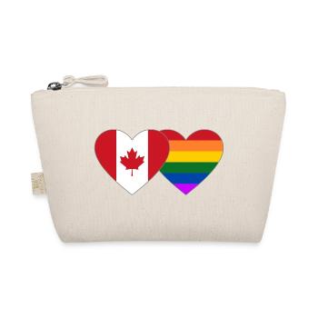 Kanada Regenbogen Flagge Herz - Bio-Täschchen - Natur - Vorne