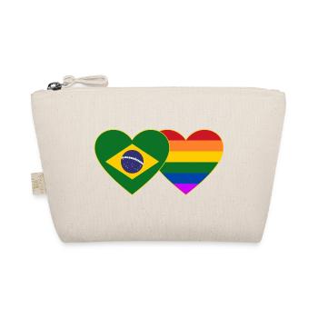 Brasilien Regenbogen Flagge Herz - Bio-Täschchen - Natur - Vorne